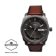 Fossil Men's Machine Three-Hand Date Brown Eco Leather Watch FS5900