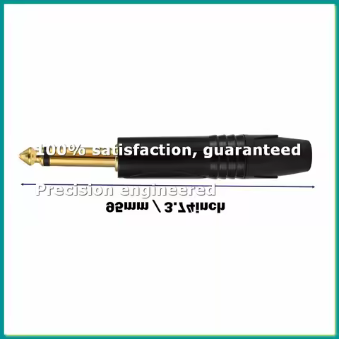 Gold Plating 10Pcs Plug Mono Professional 2 Pole 6.35 Mm 6.5Mm Stereo Jack Plug 6.35Mm-A07G