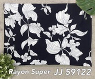Kain Rayon Super JJ 59132 Motif Bunga Hitam (per 0.5Meter) Kain Rayon Super Premium