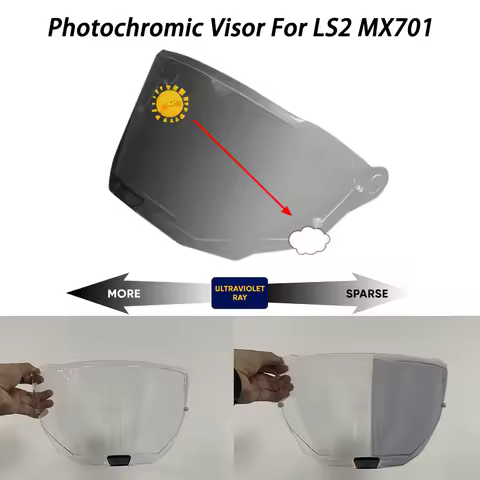 For LS2 MX701 EXPLORER Helmet Photochromic Visor Face Motorcycle Helmet Shield Lens