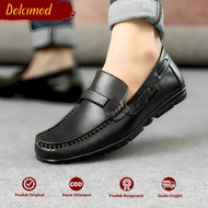 DOLCIMOD - Sepatu Pantofel Pria Kulit Sapi Formal Slip On Loafers Moccasin Fladeo Acara Formal Mewah