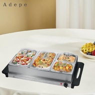 [Adepe] Electric Buffet Server Tray 3 Tray Stainless Steel Insulated Tray for Buffet