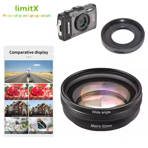 HD 4K 18mm Wide Angle Lens with Macro Closed up Adapter Ring For Olympus TG-7 TG-6 TG-5 TG-4 TG-3 TG