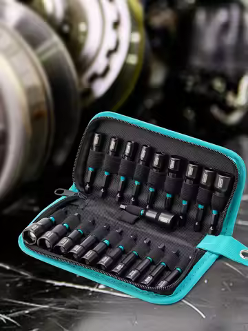LIBRATON Magnetic Nut Driver, 20PCS Impact Drill Driver Bit Set 1/4" Metric 5-13mm & SAE Nut Driver 