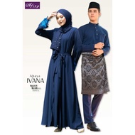 Ivana abaya and Malay shirt sedondon Raya 2023 theme Navy blue