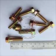 M8 X 30 FLANGE CAP BOLT M8X30 YELLOW COLOR KEY 12 LENGTH 3CM 3 CM 30MM PITCH THREAD 1.25 8X30 8 X 30