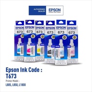 Color Ink Epson T673 Printer Ink Epson L800 / L810 / L805 / L850 / L1800 Imported