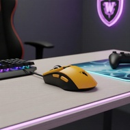 WD149 Lightweight Wireless Gaming Mouse, 7D, 2.4G, 3200 DPI, Adjustable, Rechargeable, White-Yellow