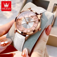 Olevs Watch For Woman Waterproof Original Leather Strap With Box Quartz Ladies Watch 5539