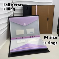 【🇲🇾24h】F4 Ring File Clipboard with Cover Writing Pad Waterproof 3-layer Thick with Pen Slot 40mm