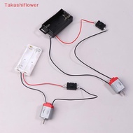 (Takashiflower)  White 130 Motor Kit With 2xAA Battery Storage Case And Switch 16500 RPM Mini DIY El
