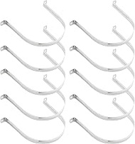 6-2/7 inch U-Tube Strap Clamp 10Pcs 160mm, 2 Hole U-Shaped Bracket, 304 Stainless Steel U-Bolt Clamp