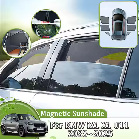 Magnetic Car Mesh Sunshade For BMW iX1 X1 U11 2023 2024 2025 Sun UV Protection Shade Curtain Cover S