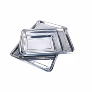 Nampan / Baki Stainless Ukuran Kecil Sedang Besar Jumbo / Prasmanan Segi / Kotak
