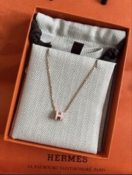 Hermes mini pop h粉色玫瑰金頸鏈