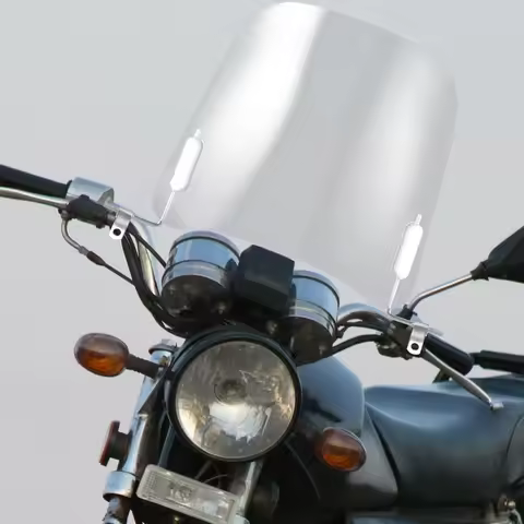 Electric Motorcycle Windshield 2.5mm Thick Transparent Universal Raised Small Batwing Deflector For 