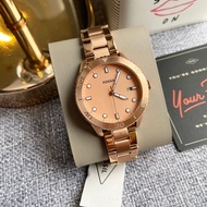 FOSSIL 
Dayle Three-Hand Date Rose Gold-Tone Stainless Steel Watch BQ3596