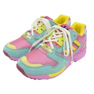全新未使用 ▲ GUCCI x adidas ZX8000 722212 TORSION 絨面革運動鞋，粉紅色多色，尺寸 22.5，附鞋盒和防塵袋，義大利製造，女款。