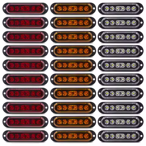 4/6/8/10x 6 LED 12V -24V External Side Marker Warning Light Clearance Lamp Turn Signal Light Car Tru