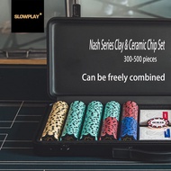 SLOWPLAY Premium Poker Chips Set / Clay Chip/Ceramic Chip /mahjong chips/casino chips