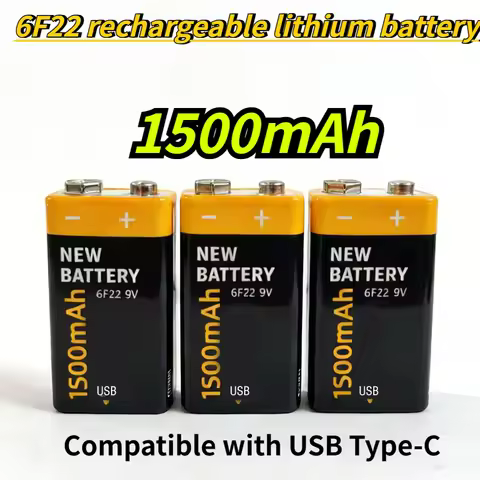new 6F22 9V lithium battery compatible with USB Type-c rechargeable suitable for multimeters smoke a