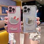 Anime KT Cat Mirror Diamond Phone Case for Redmi 15C A5 A3 A1 14C 13C 12C 9A 9C 10C Poco M8 C85 C71 