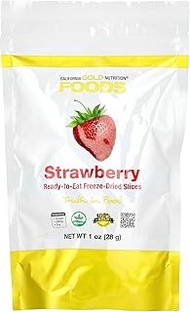 California Gold Nutrition Foods, Freeze-Dried Strawberry, Ready to Eat Whole Freeze-Dried Slices, 1 