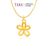 TY4 TAKA Jewellery 999 Pure Gold Daisy Pendant with 9K Gold Chain