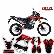 decal fullbody variasi sticker crf 150 l motif tengkorak merah hitam keren