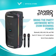 Vinnfier VF Tango Studio 1 250W Max Bass Up Mantap Karaoke Potable Bluetooth Speaker with 2 Wireless