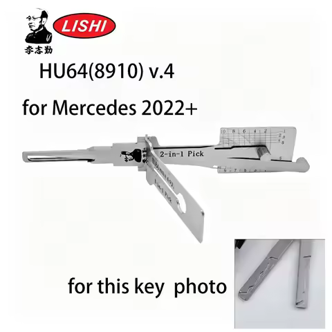 Lishi HU64+8910 V4 With CutOut 3-in-1 Pick & Decoder for Mercedes 2022+ Lishi Tool