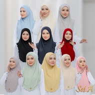 Zephia Tudung Sarung Layla Premium Jersey Ribbed with metal tag ironless instant tudung sarung murah sarung Set A