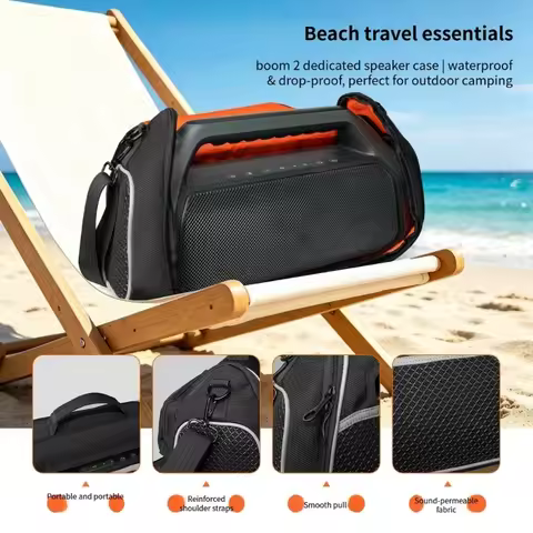 87HA Portable Speaker Storage Bag with Shoulder Strap and Easy Control For Boom 2Plus