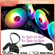 5V 3-Pin To 6Pin 4Pin Converter Cord Argb For Coolmoon Controller Argb Splitter Argb Fan Argb Contro