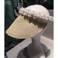 net red ing handmade pearl beach empty top hat female shade sunscreen sun