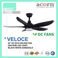 Acorn Veloce DC-160 44/54 Inch Eco Ceiling Fan + 22W RGB LED Light Kit