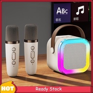 K12 Mini Karaoke Wireless Audio Speaker Bluetooth Microphone Portable Home KTV Karaoke Machine RGB
