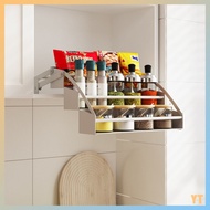 Kitchen cabinet hanging cabinet pull down shelves lift pull down baskets spices spice rack layered storage small size