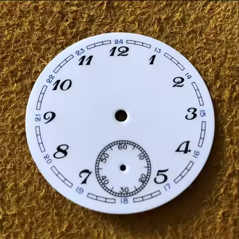 37MM White Enamel Watch Dial at 6 o'clock Seconds Dial Plate For ETA 6498/ST3621 Manual Mechanical M