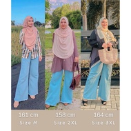 2wins Sandra Fray Bootcut Jeans - Jeans Muslimah Longgar - Loose Jeans