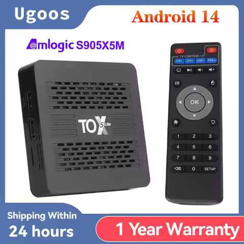 Original Smart TV box TOX5 Lite S905X5M Android 14 2GB 32GB BT4.1 1000M LAN 2.4G 5.8G Dual Wifi 4K M