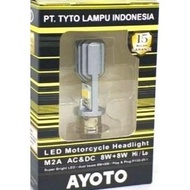 BOHLAM DEPAN LAMPU DOP DEPAN H6 LED AYOTO M2A AC &amp; DC KEMASAN KUNING