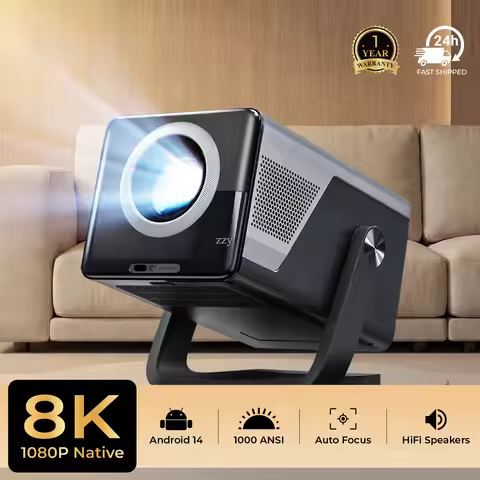 X7 Native 1080P Smart Projector 8K 4K Support/1000 ANSI/ with Android 14 OS, Compatible with Netflix