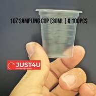 [1 oz/30ml] 100pcs Plastic Sampling Cup/ Clear Sampling Cup/Drink Testing Cup