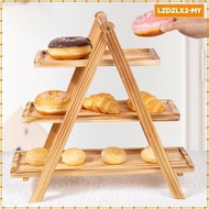 [Loviver] Wood 3 Tier Serving Tray Tiered Serving Stand Dessert Stand 3 Tier Cupcake Stand for Food 