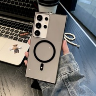 Ốp Lưng Từ Tính Samsung Galaxy S24 Ultra / S24 Plus / S23 Ultra Nhựa Cứng Trong Suốt Siêu Mỏn