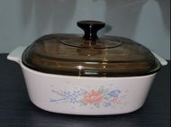 2 公升 Litre 康寧煲 鍋  餐具 陶瓷器 玻璃兜蓋  方形 雙耳鍋 美國製造  CORNING WARE CorningWare USA Vintage Classic Square Cass