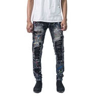 Denimitup - H1 biker patch - Space grey - Celana Jeans - Jeans Pria