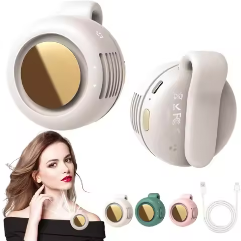 Portable Silent Mini Bladeless Electric Fan, Small Fan Clip on Shirt Waist Mini Bladeless Fan Adjust