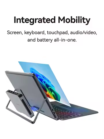Khadas xPlay, 13” 2.8K Portable Monitor Display with Kickstand and keyboard. Features 4150mAh batter